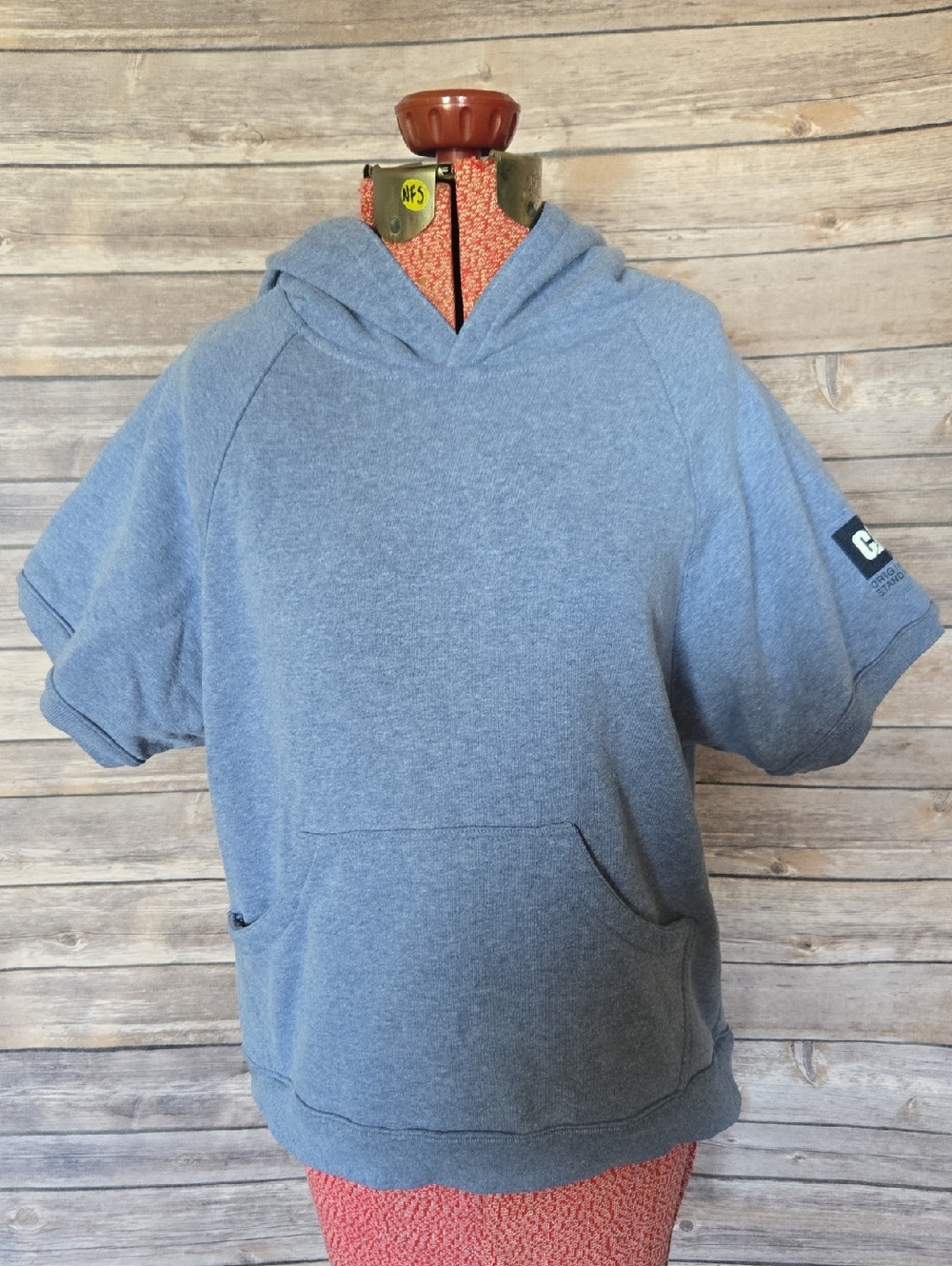 Caterpillar Short-Sleeve Hooded Crewneck Sweater - Heather Blue
